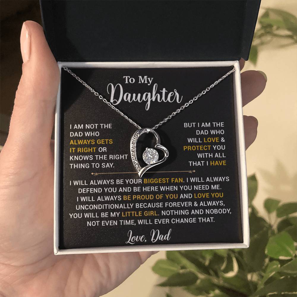 To My Daughter Necklace, Gift for Daughter from Dad, Father Daughter Necklace 13_4_Gold