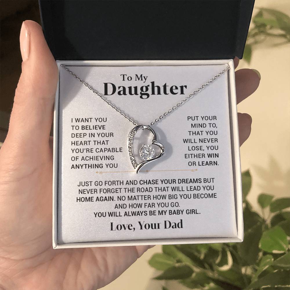 To My Daughter Necklace, Daughter Gift, Gift From Dad, Gift For Her77