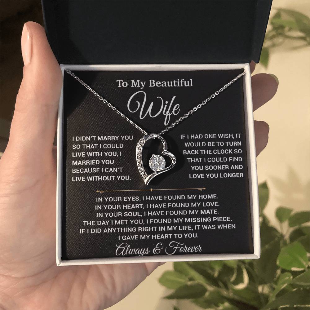 To My Wife Necklace, Christmas Gifts For Women, Anniversary Gift For Wife 12_9_Black