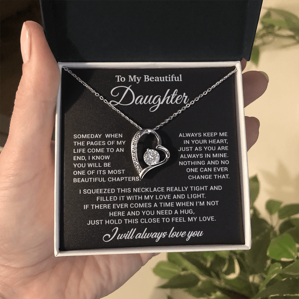 To My Daughter Necklace, Gift for Daughter from Dad, Father Daughter Necklace 7_11_Gold