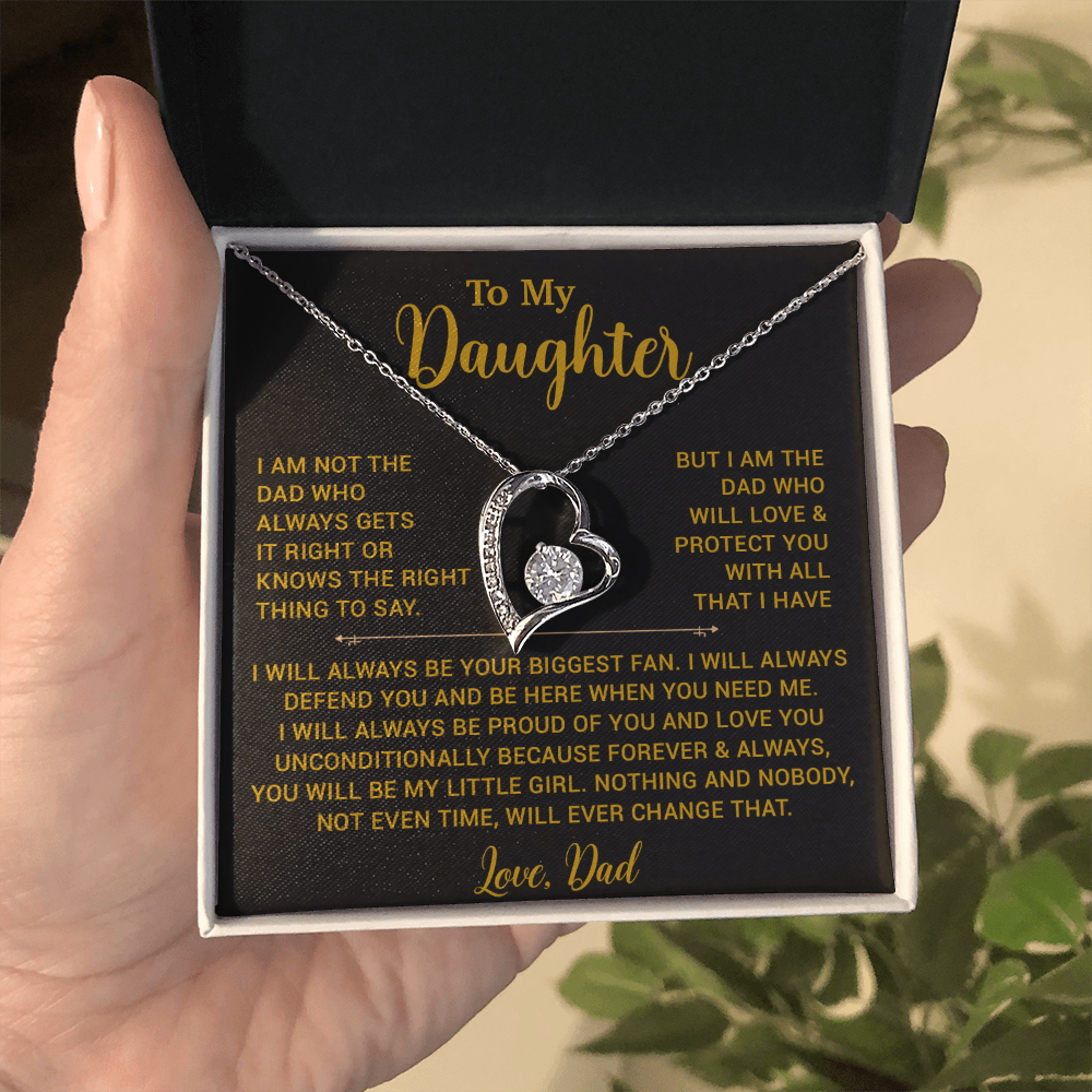 To My Daughter Necklace, Gift for Daughter from Dad, Father Daughter Necklace 8_4_Gold