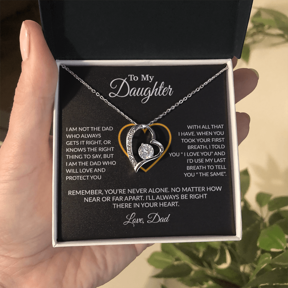 To My Daughter Necklace, Gift For Daughter From Dad, Daughter Father Necklace 14_1_Black