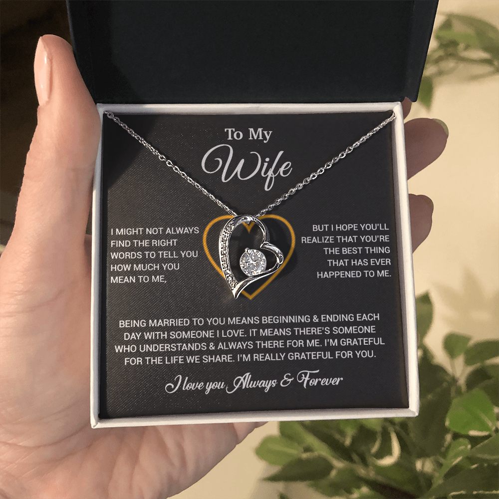 To My Wife Necklace, Gift For Wife, Anniversary Gift For Wife, Necklace For Wife 20_6_Black