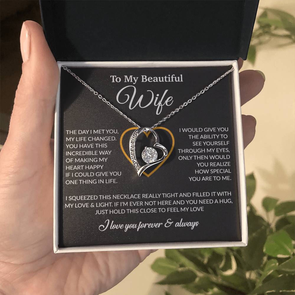 To My Wife Necklace, Gift For Wife, Anniversary Gift For Wife, Necklace For Wife 23_1_Black