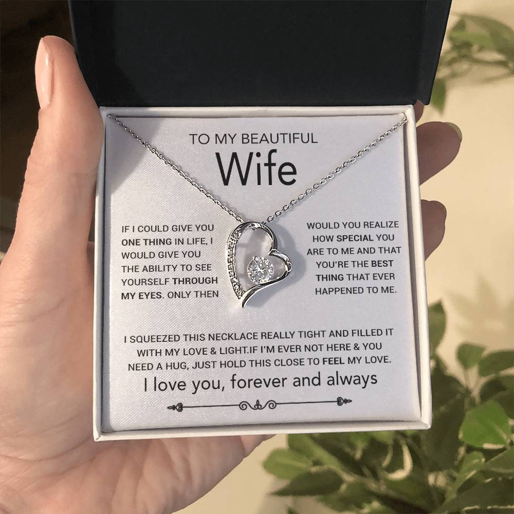 To My Wife Necklace, Christmas Gifts For Women, Anniversary Gift For Wife 8_10_White