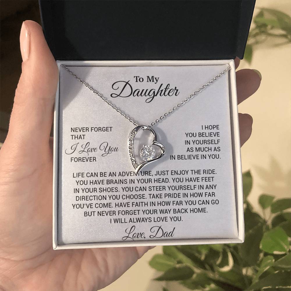 To My Daughter Necklace, Daughter Father Necklace, Daughter Gift From Dad 19_8_White