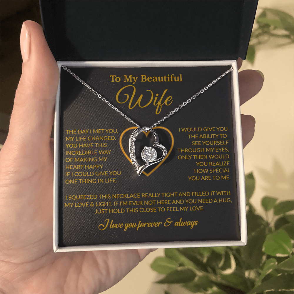 To My Wife Necklace, Gift For Wife, Anniversary Gift For Wife, Necklace For Wife 23_1_Gold