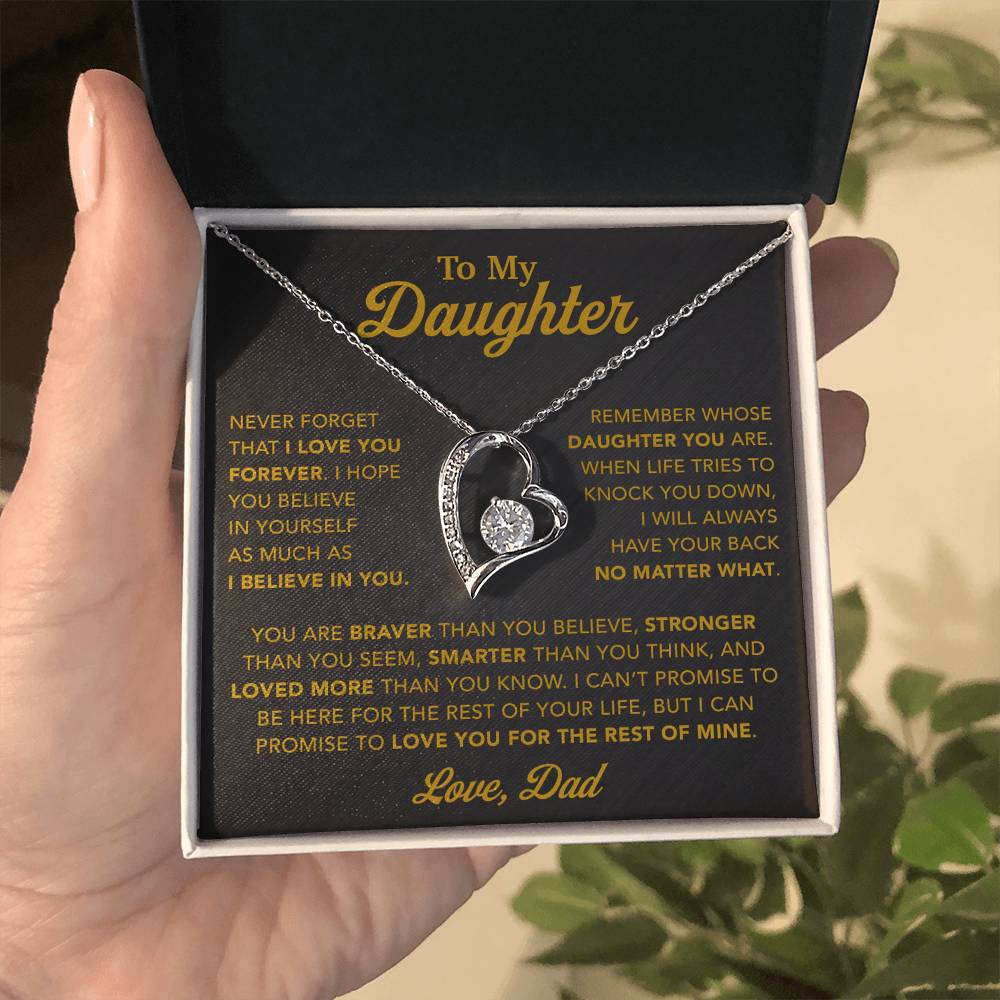 To My Daughter Necklace, Gift for Daughter from Dad, Father Daughter Necklace 25_2_Gold