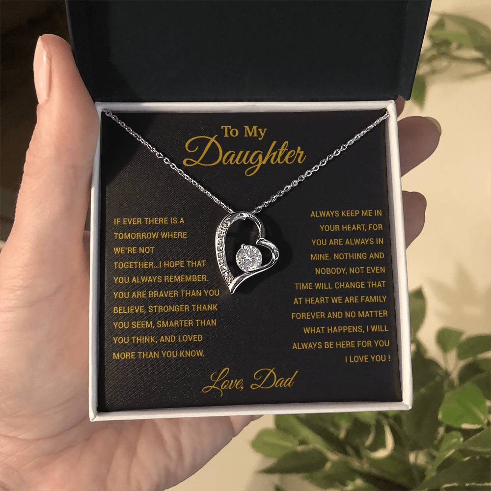 To My Daughter Necklace, Gift for Daughter from Dad, Father Daughter Necklace 26_3_Gold