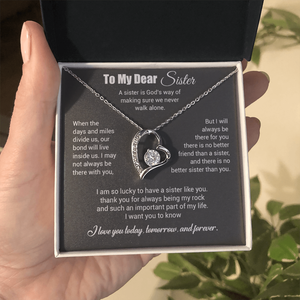 To My Sister Necklace, Brother to Sister, Birthday gift For Sister from Brother 3_4_Gray