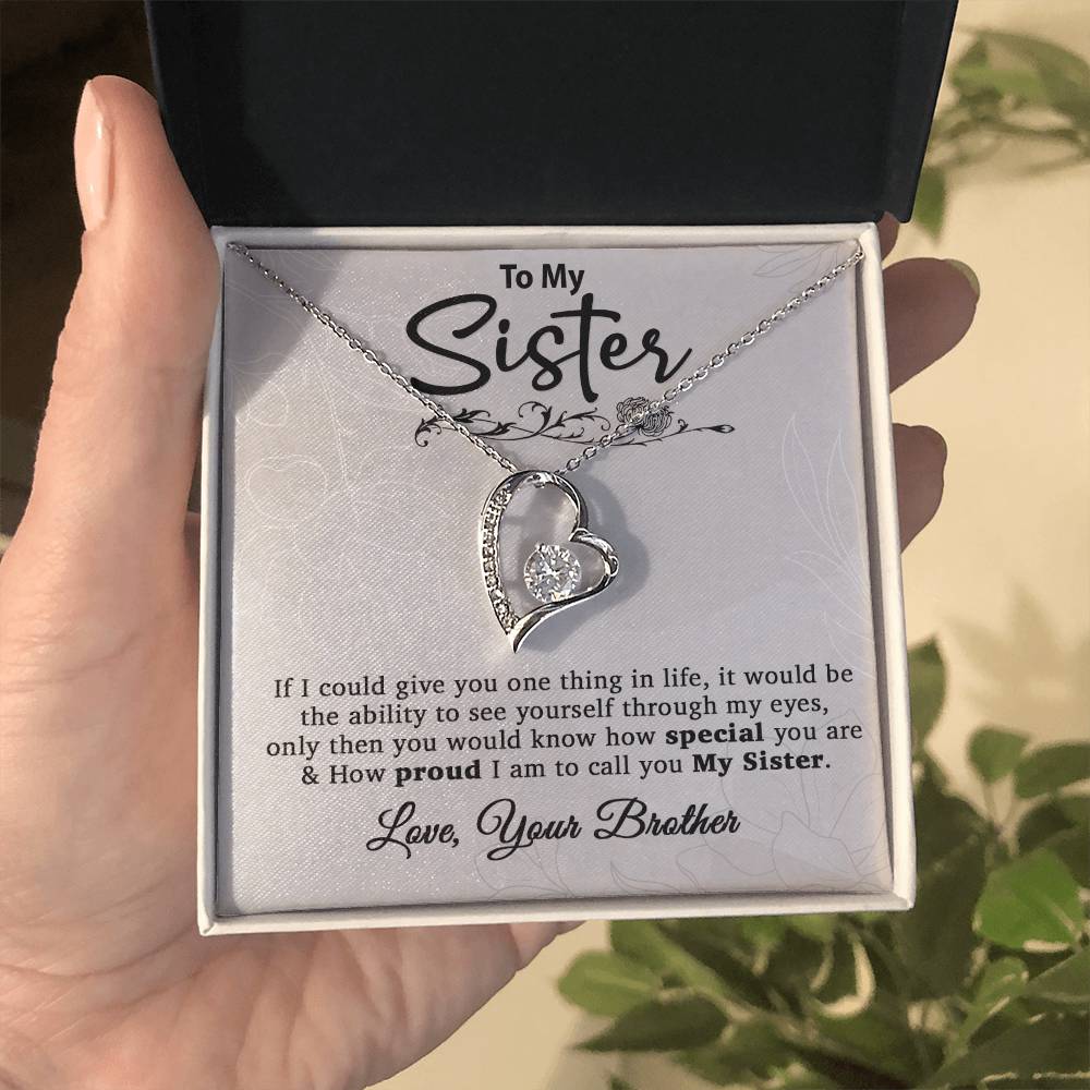To My Sister Necklace, Brother to Sister, Birthday gift For Sister from Brother