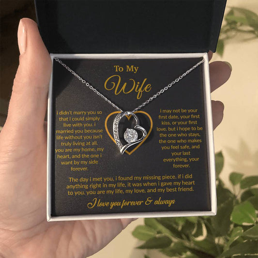 To My Wife Necklace, Gift For Wife, Anniversary Gift For Wife, Necklace For Wife 13_3_Black