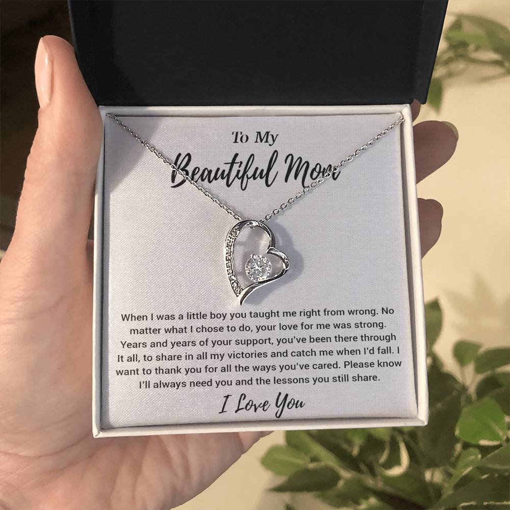 To My Beautiful Mom Necklace Mom Birthday Gift Mother's Day Gift Necklace For Mom From Son