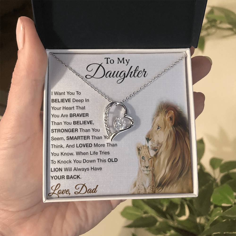 To My Daughter Necklace, Xmas Gift For Daughter From Dad, Daughter Father Lion 29_8