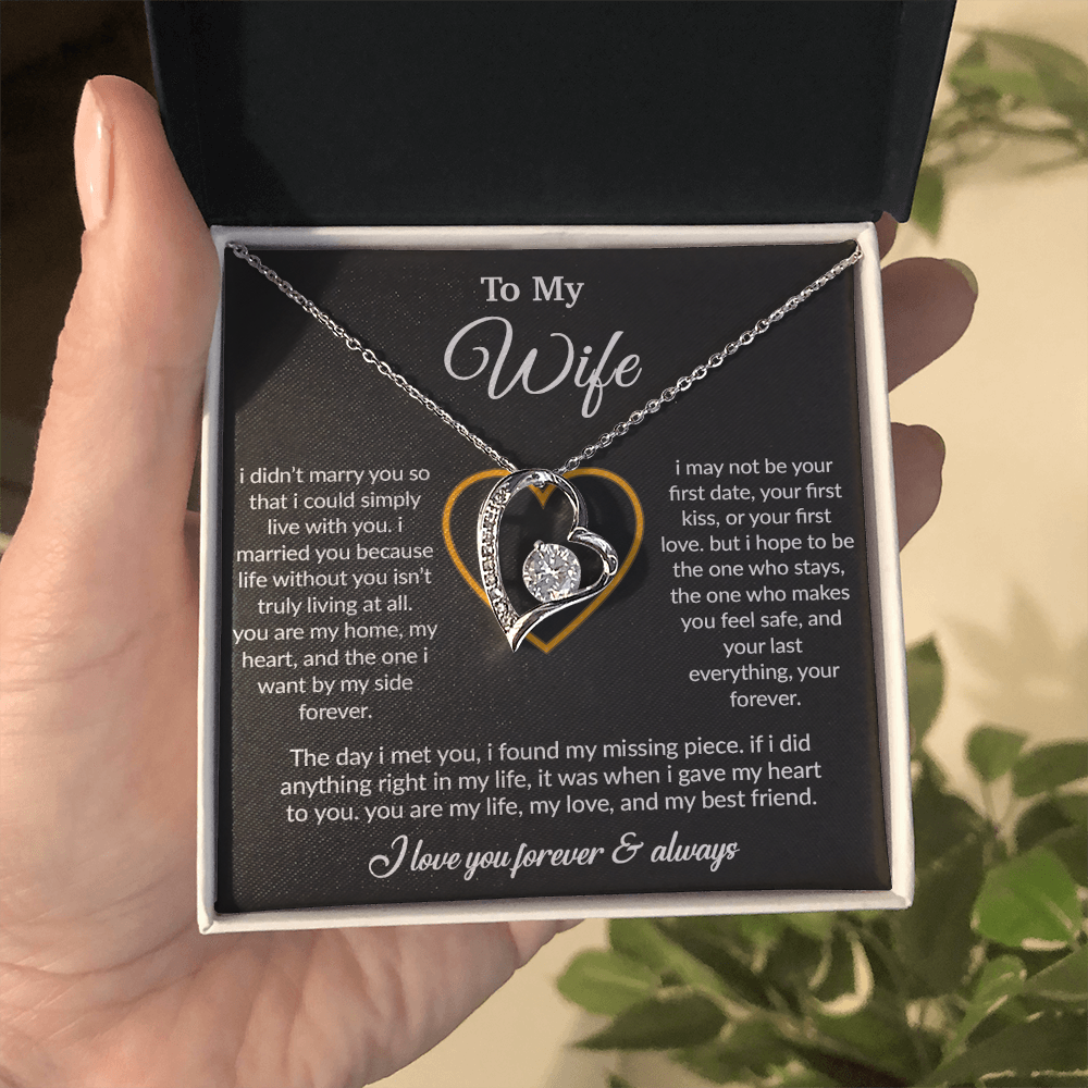 To My Wife Necklace, Gift For Wife, Anniversary Gift For Wife, Necklace For Wife 13_3_Black