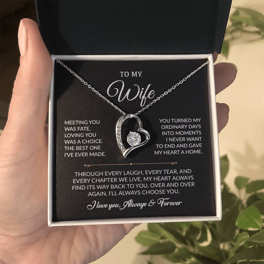 To My Wife Necklace, Gift For Wife, Anniversary Gift For Wife, Necklace For Wife 1_8_Black