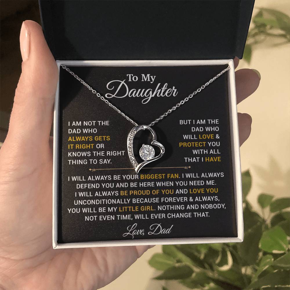 To My Daughter Necklace, Gift for Daughter from Dad, Father Daughter Necklace 4_4_Gold