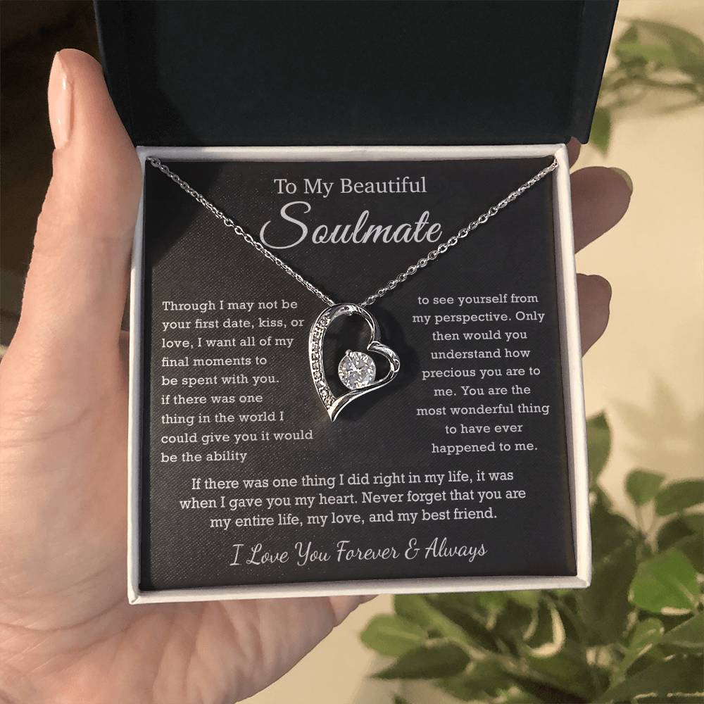 To My Beautiful Soulmate, Soulmate Necklace Gift , Gift for Wife, Birthday Gift