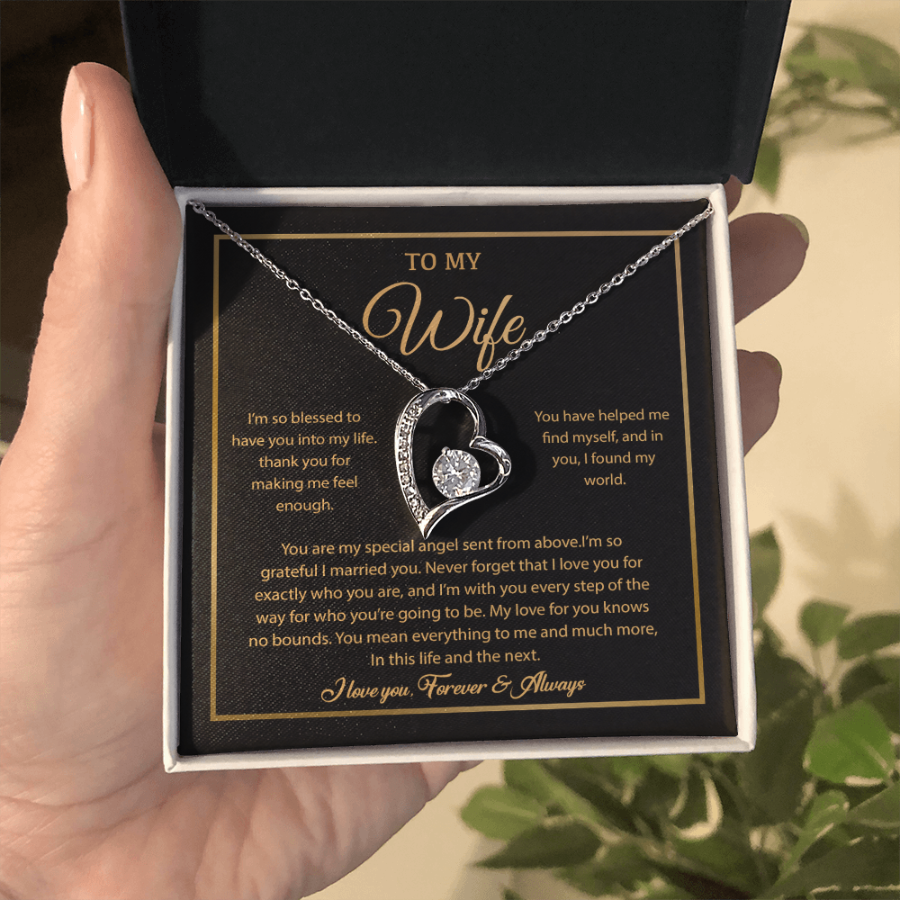 To My Wife Necklace, Gift For Wife, Anniversary Gift For Wife, Necklace For Wife 21_7_Gold