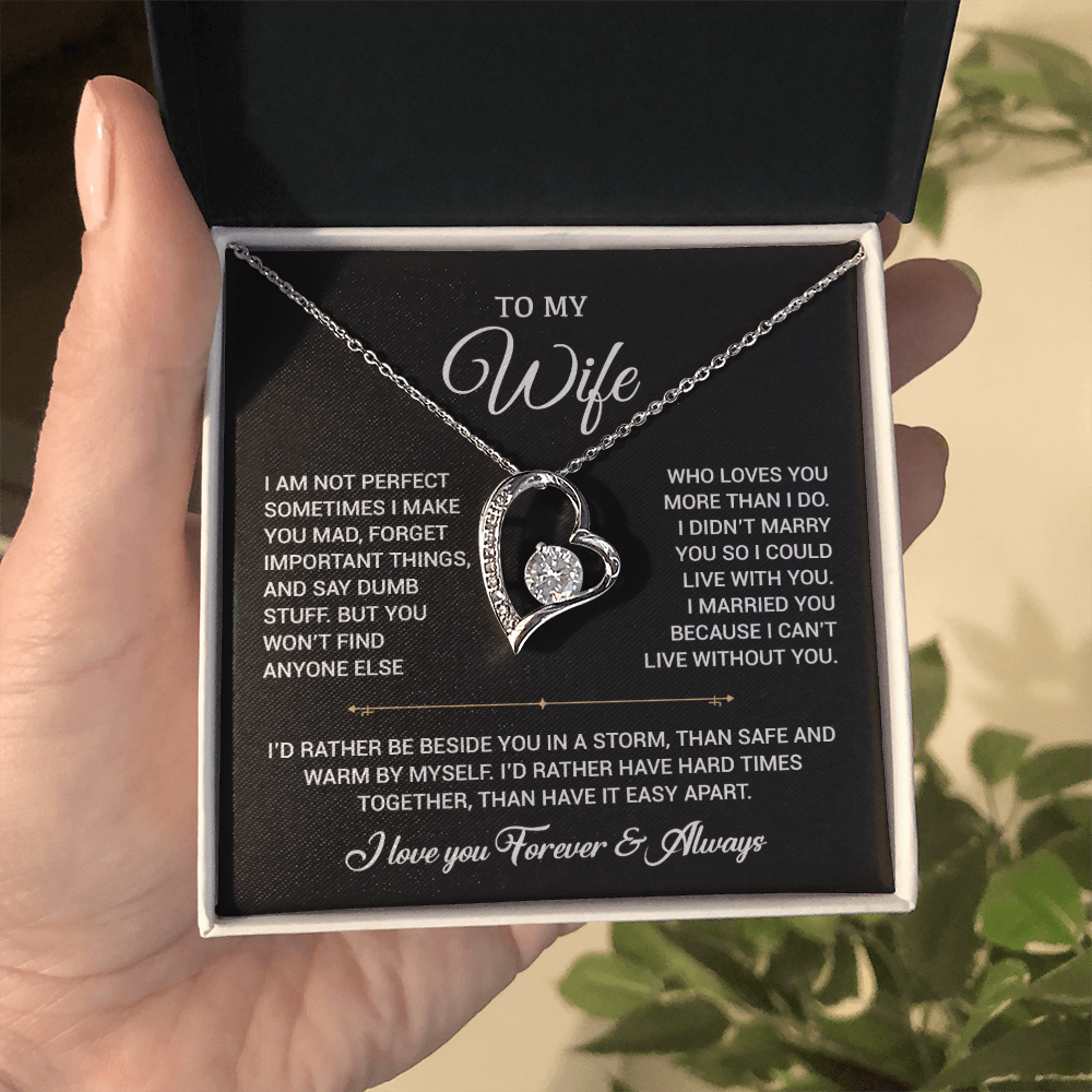 To My Wife Necklace, Gift For Wife, Anniversary Gift For Wife, Christmas Gift 18_9_Black