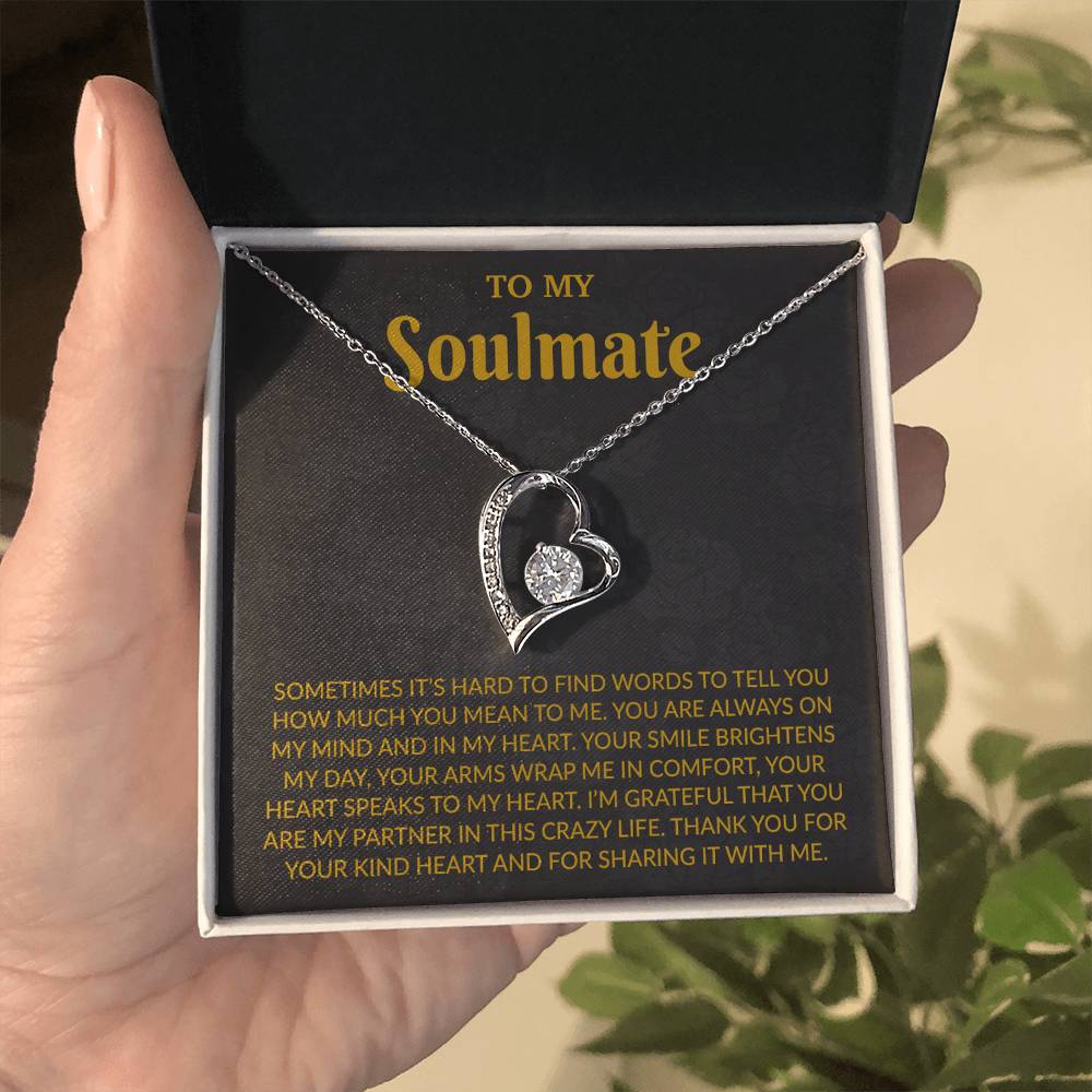 To My Soulmate Necklace, Anniversary Gift for Her, Gifts for Wife, Gifts for Girlfriend_Gold