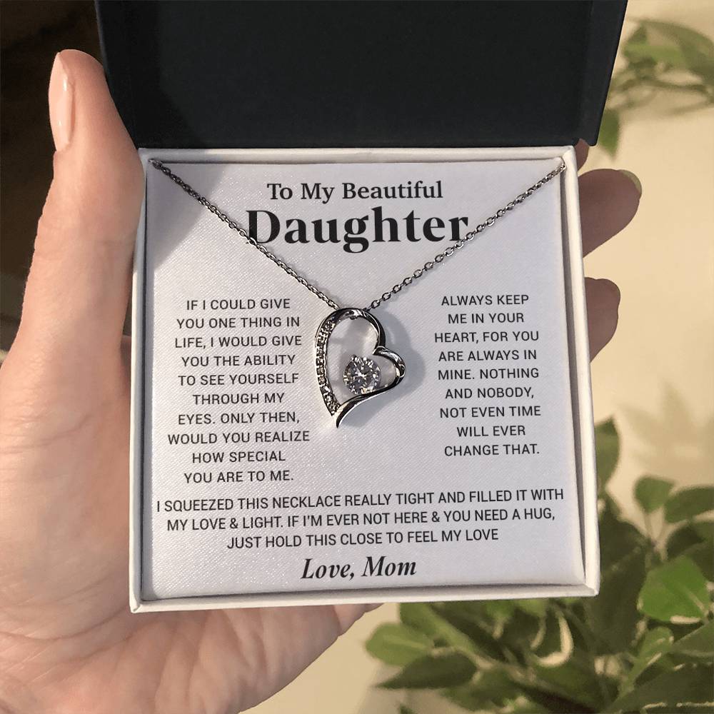 To My Beautiful Daughter Necklace, Gift for Daughter From Mom, Birthday Gift for Daughter