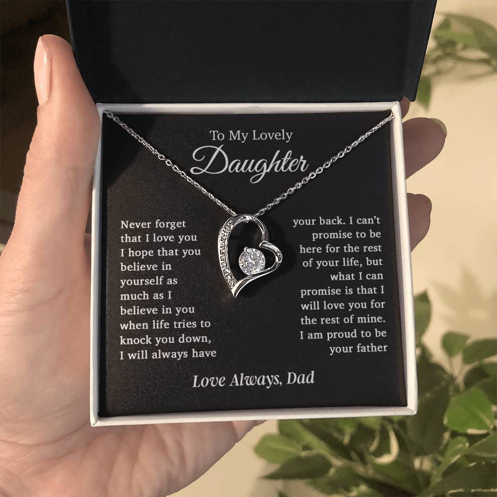 To My Daughter Necklace, Daughter Father Necklace, Daughter Gift From Dad 6_12_Black