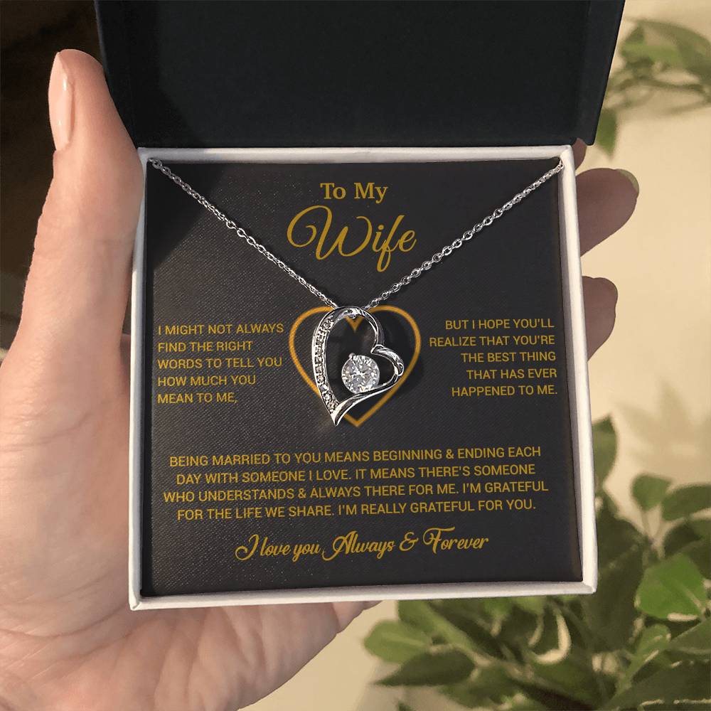 To My Wife Necklace, Gift For Wife, Anniversary Gift For Wife, Necklace For Wife 20_6_Gold