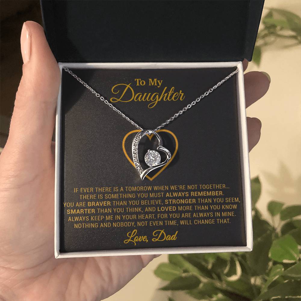 To My Daughter Necklace, Gift for Daughter from Dad, Father Daughter Necklace 12_12_Gold