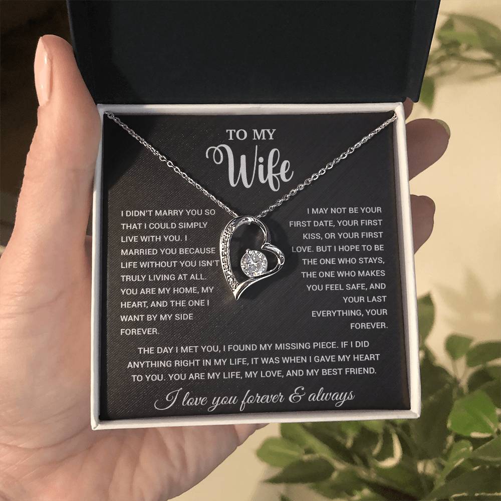 To My Wife Necklace, Gift For Wife, Anniversary Gift For Wife, Necklace For Wife 21_9_Black