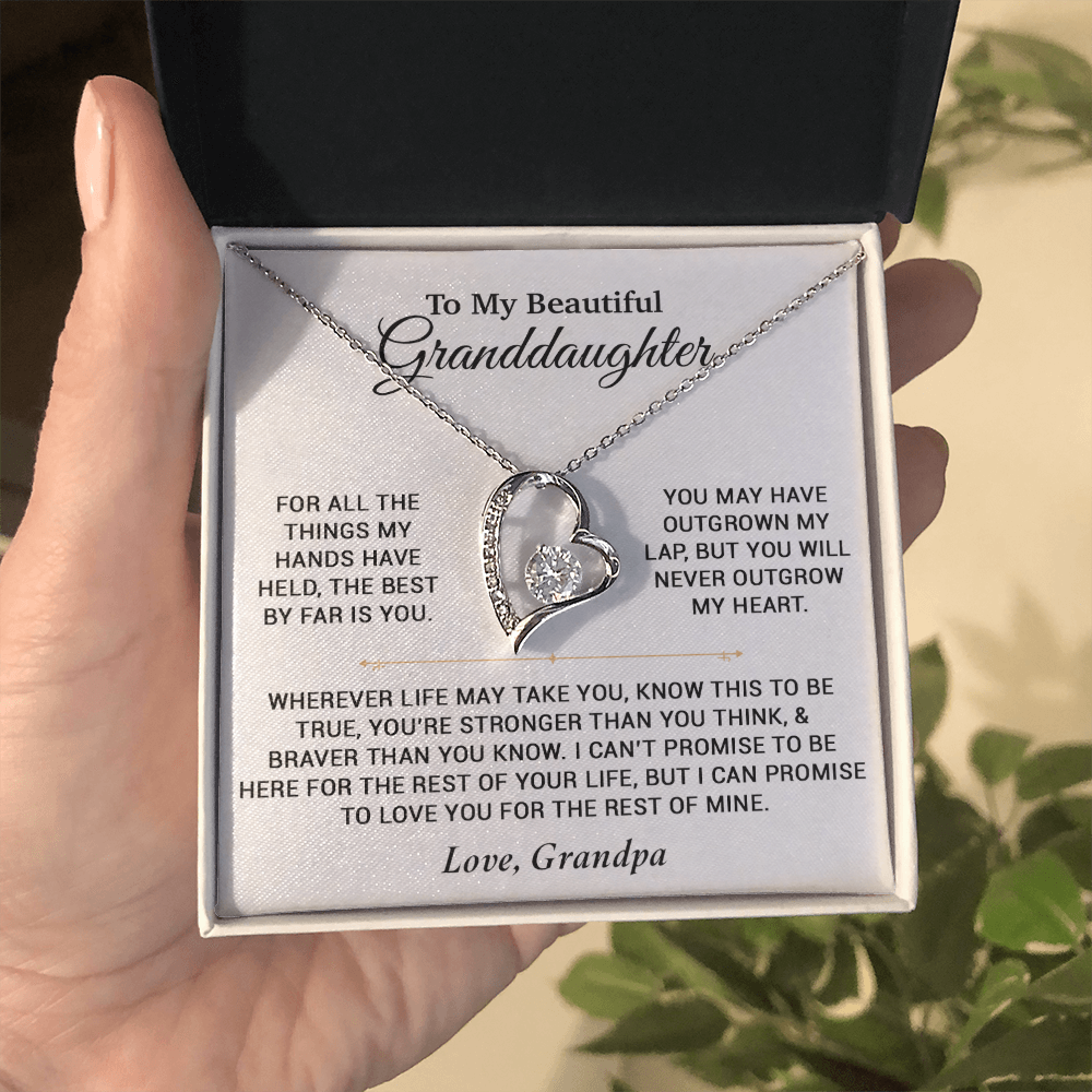 To My Granddaughter Necklace, Birthday Gift For Granddaughter, Birthday Gifts 8_6_White