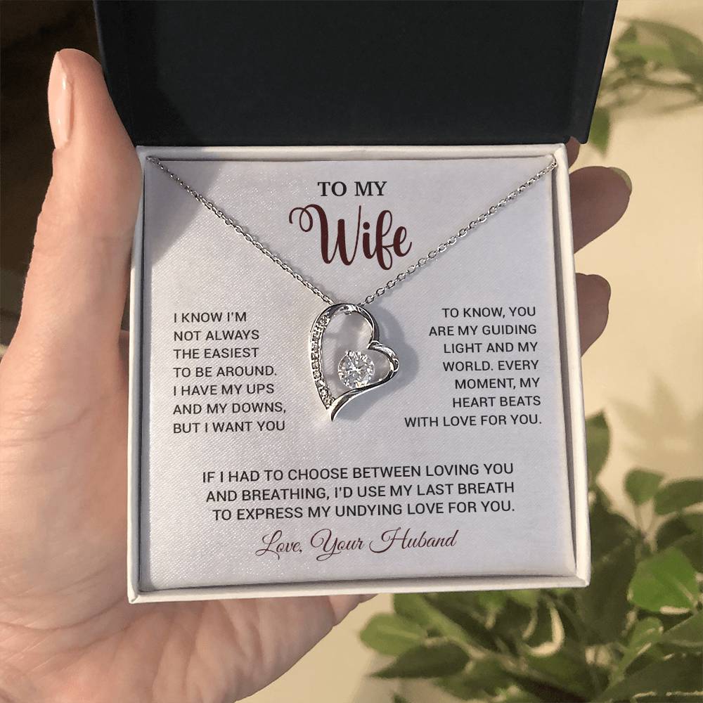 To My Wife Necklace, Gift For Wife, Anniversary Gift For Wife, Necklace For Wife 16_9_White