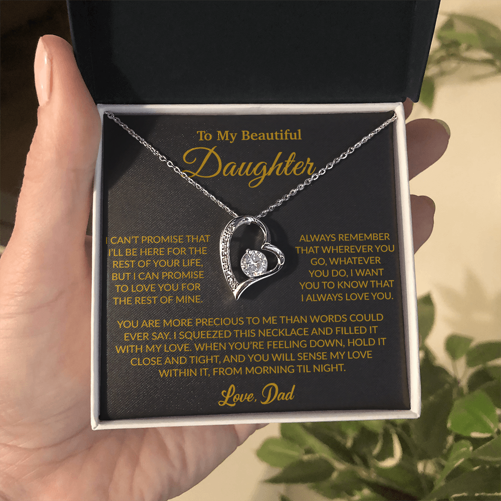 To My Daughter Necklace, Gift for Daughter from Dad, Father Daughter Necklace 8_6_Gold