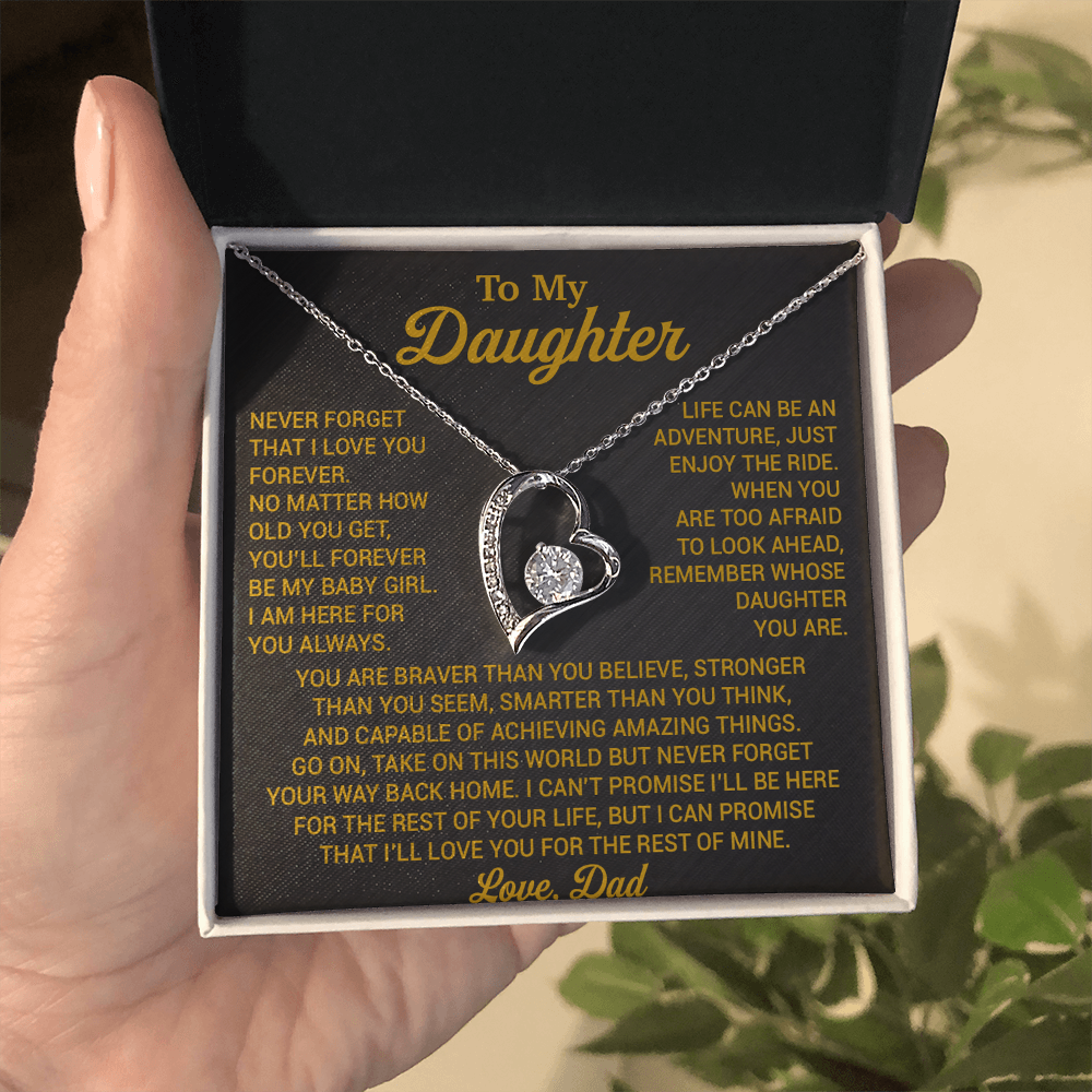 To My Daughter Necklace, Daughter Father Necklace, Daughter Gift From Dad 22_8_Gold