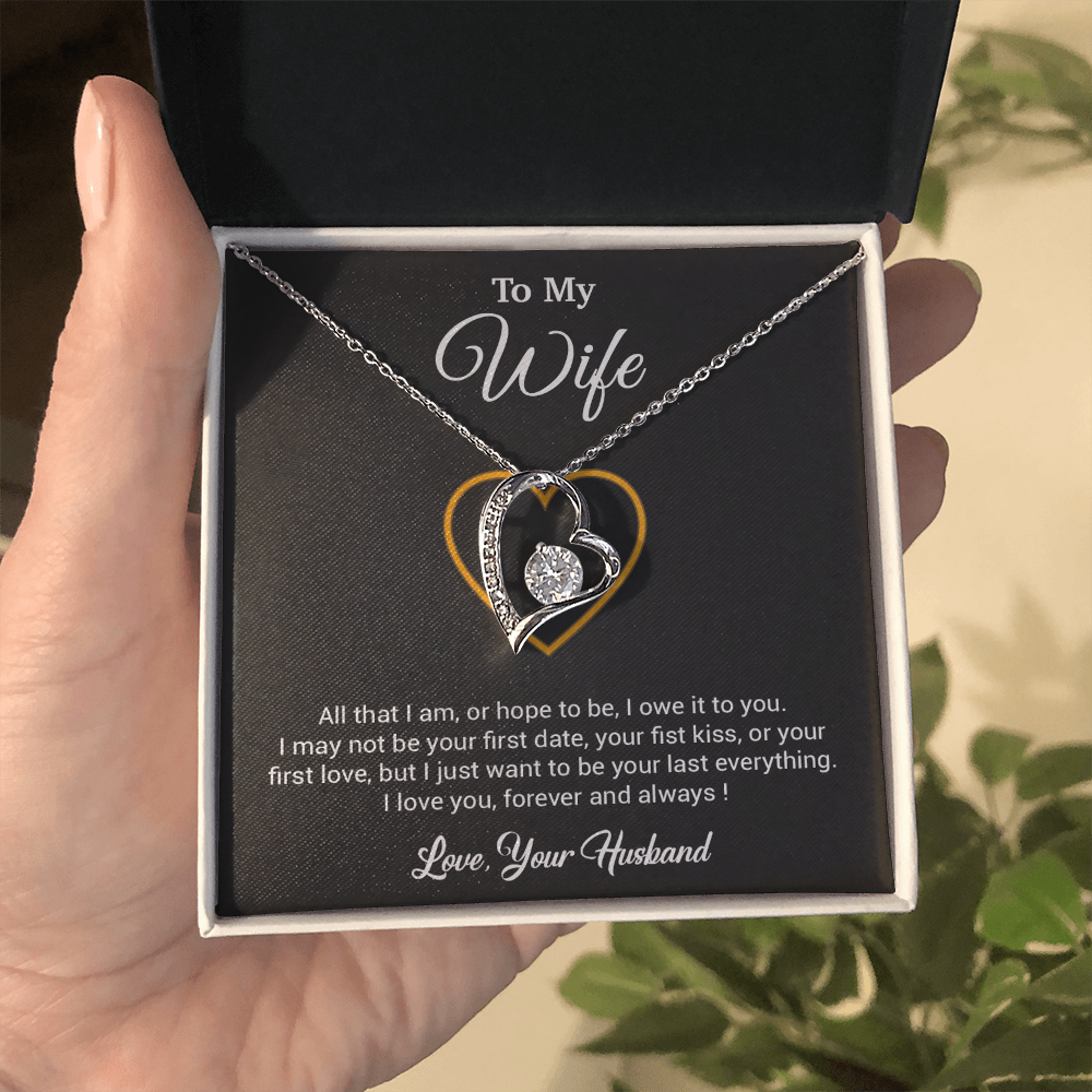 To My Wife Necklace, Gift For Wife, Anniversary Gift For Wife, Necklace For Wife 24_3_Black