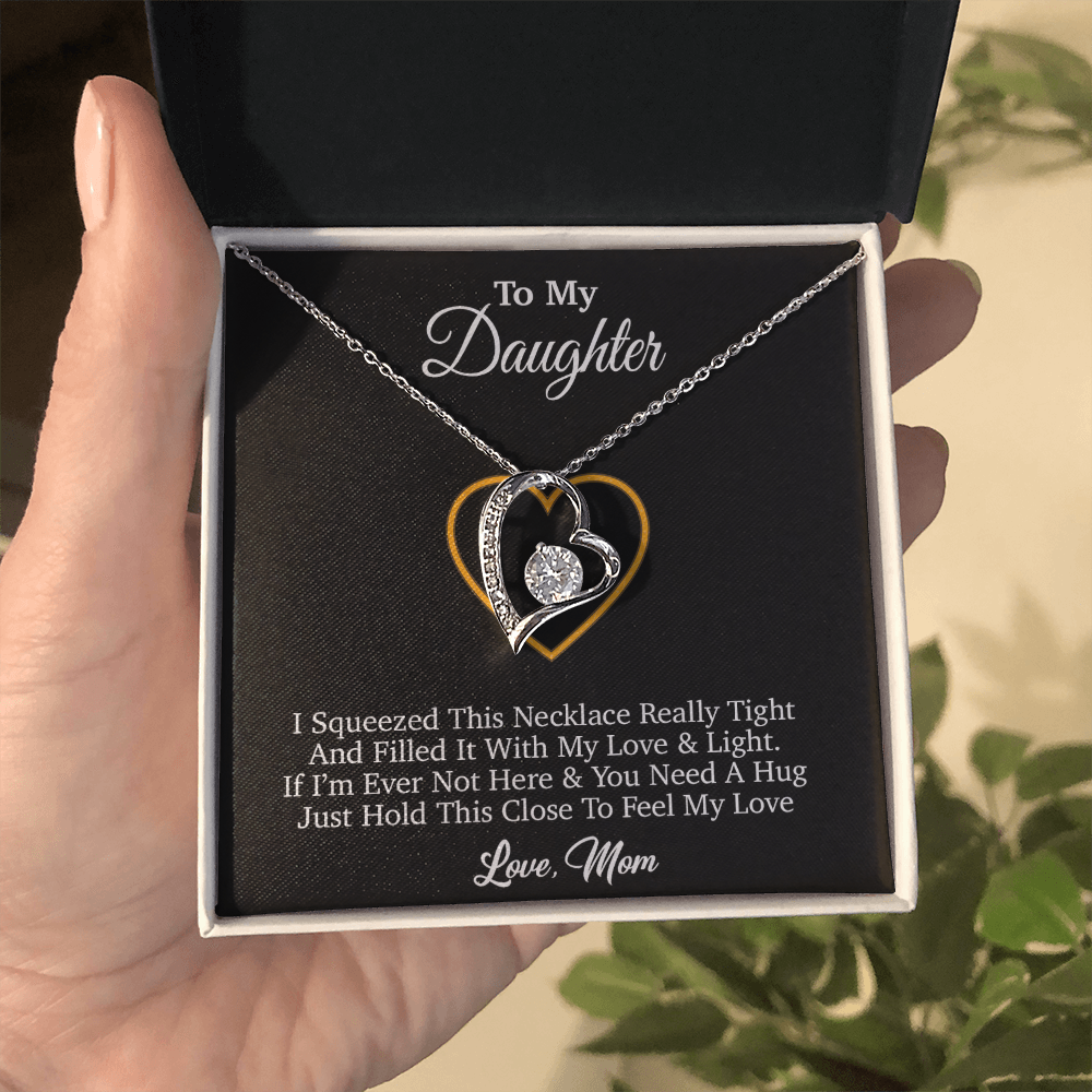 To My Daughter Necklace, Gift for Daughter from mom, Daughter mother Necklace 1_4_Black