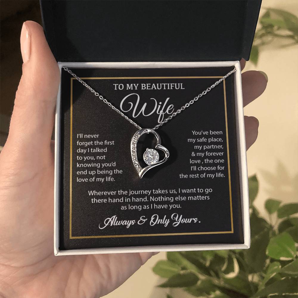 To My Wife Necklace, Gift For Wife, Anniversary Gift For Wife, Necklace For Wife 24_7_Black