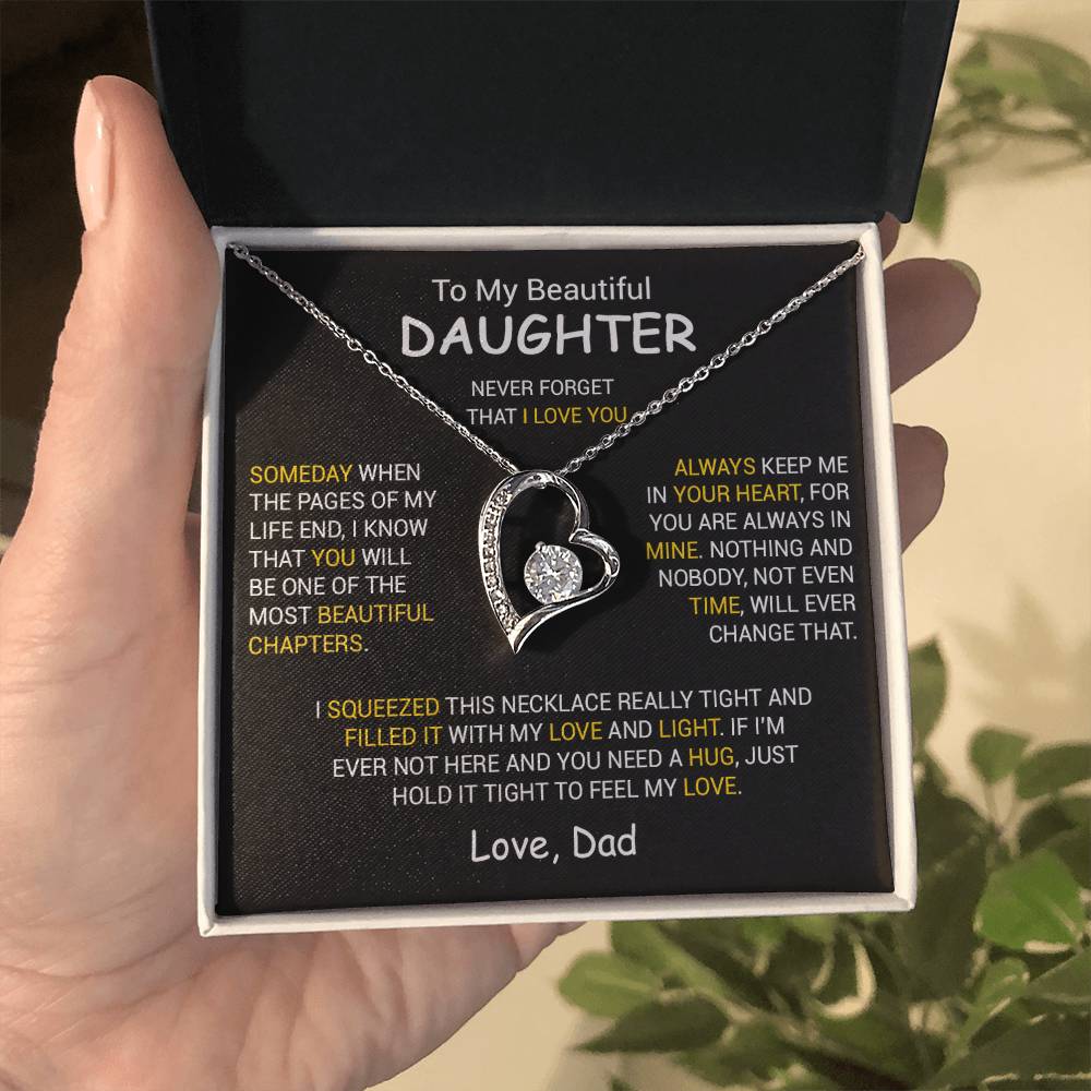 To My Daughter Necklace, Daughter Father Necklace, Daughter Gift From Dad 26_12_Black