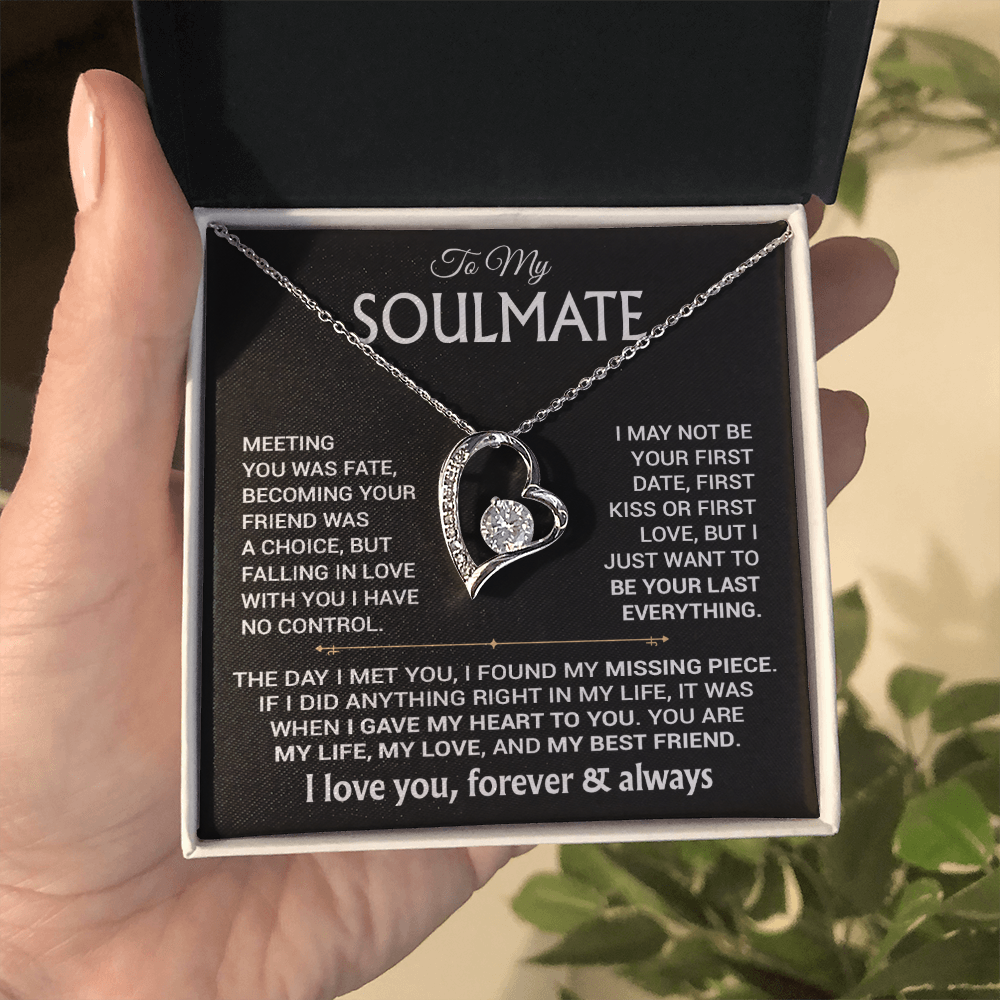 To My Soulmate Necklace, Soulmate Gift, Gift For Girlfriend, Valentines Gift 6_12_Black