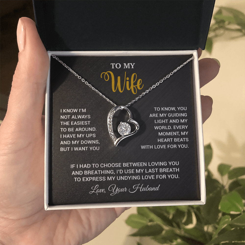 To My Wife Necklace, Gift For Wife, Anniversary Gift For Wife, Necklace For Wife 16_9_Black