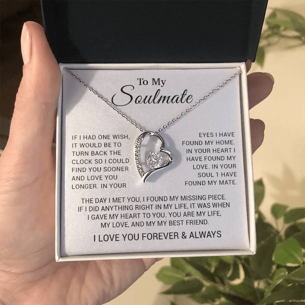 To My Soulmate Necklace, Wife, Girlfriend, Anniversary, Valentine, Birthday Gifts