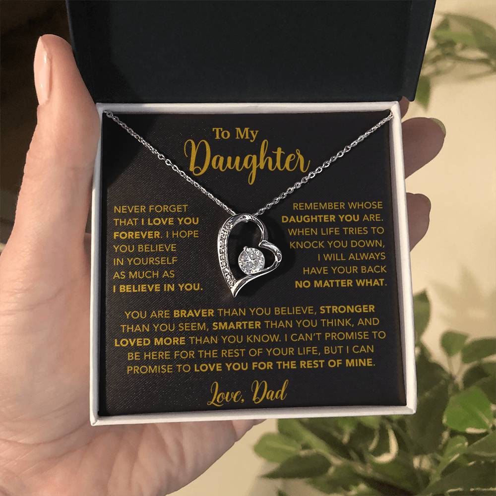 To My Daughter Necklace, Gift for Daughter from Dad, Father Daughter Necklace 7_4_Gold