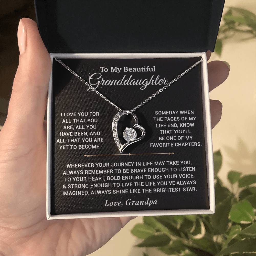 To My Granddaughter Necklace, Birthday Gift For Granddaughter, Birthday Gifts 12_6_Black