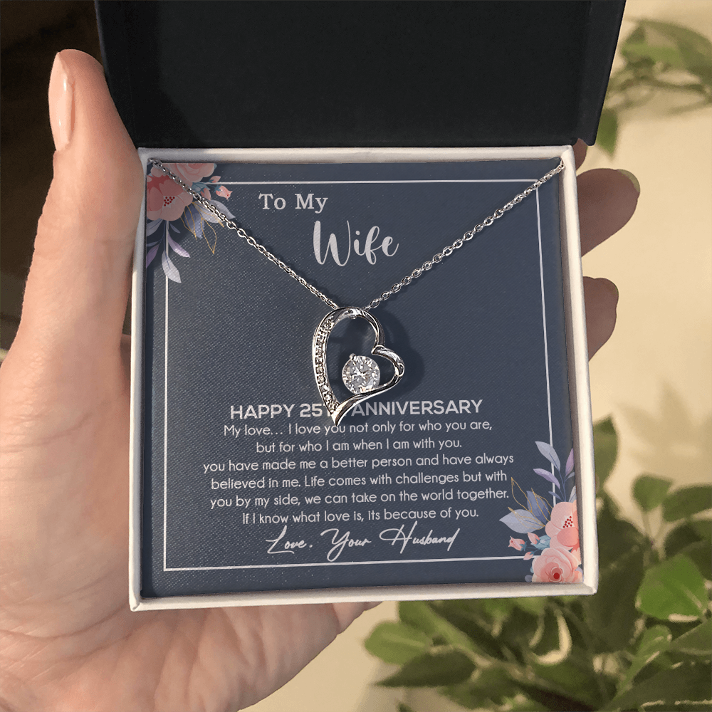 25th Anniversary Gift For Wife Necklace, 25 Year Anniversary, 25th Wedding Gift _Blue