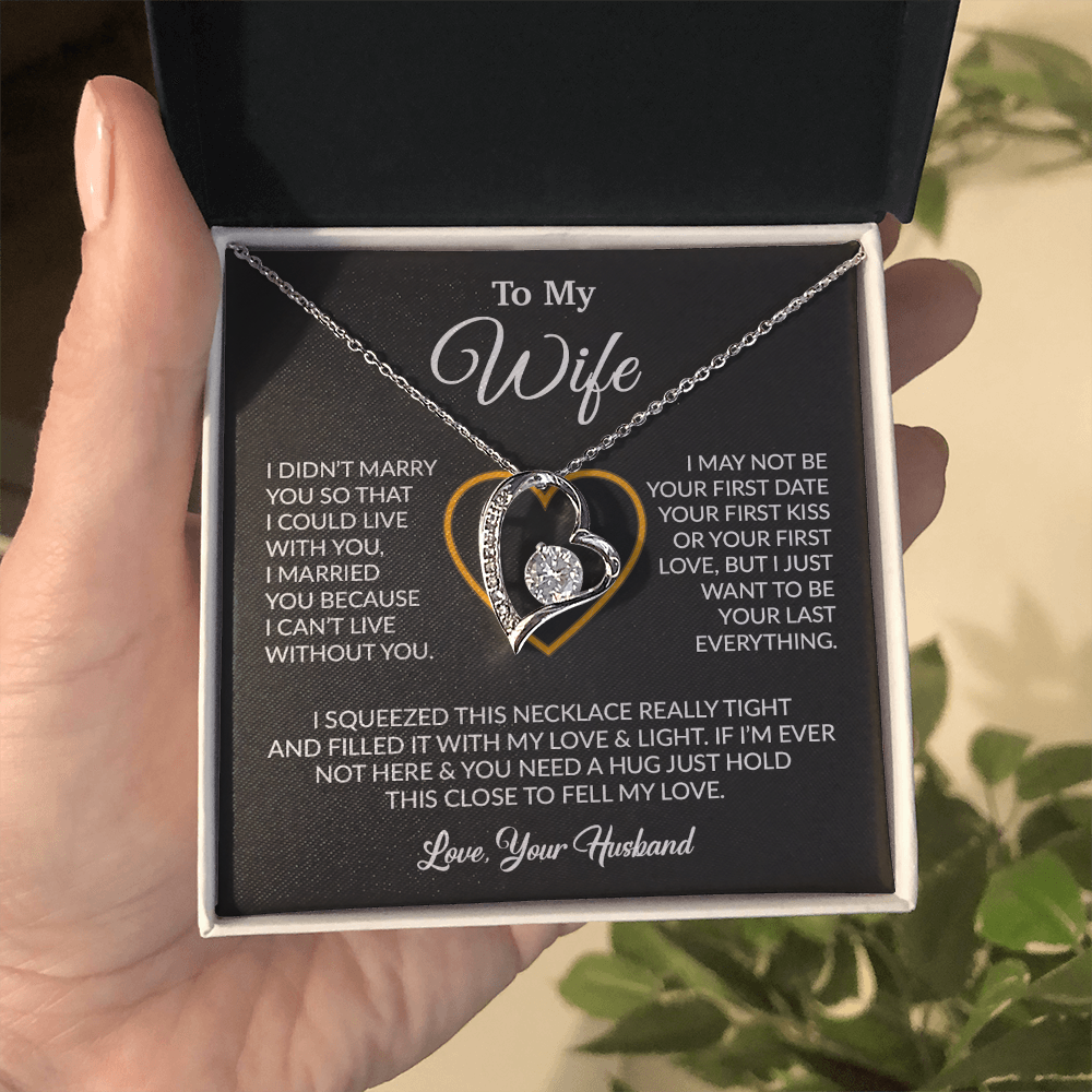 To My Wife Necklace, Wife Gift from Husband, Christmas Gift 5_12_Black