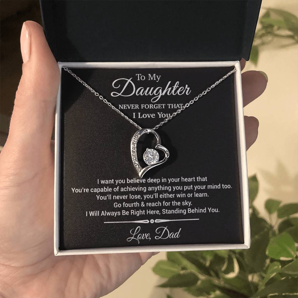 To My Daughter Necklace, Daughter Father Necklace, Daughter Gift From Dad 30_11_Black