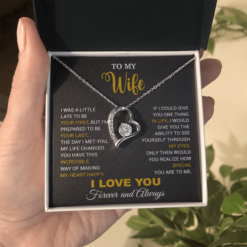 To My Wife Necklace, Gift For Wife, Anniversary Gift For Wife, Necklace For Wife 15_5_Black