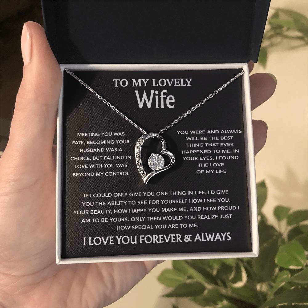 To My Wife Necklace, Christmas Gifts For Wife, Anniversary Cute Gift For Wife_Black