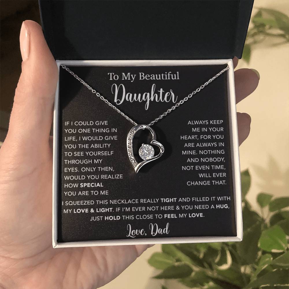 To My Daughter Necklace, Gift for Daughter from Dad, Father Daughter Necklace  4_5_Black