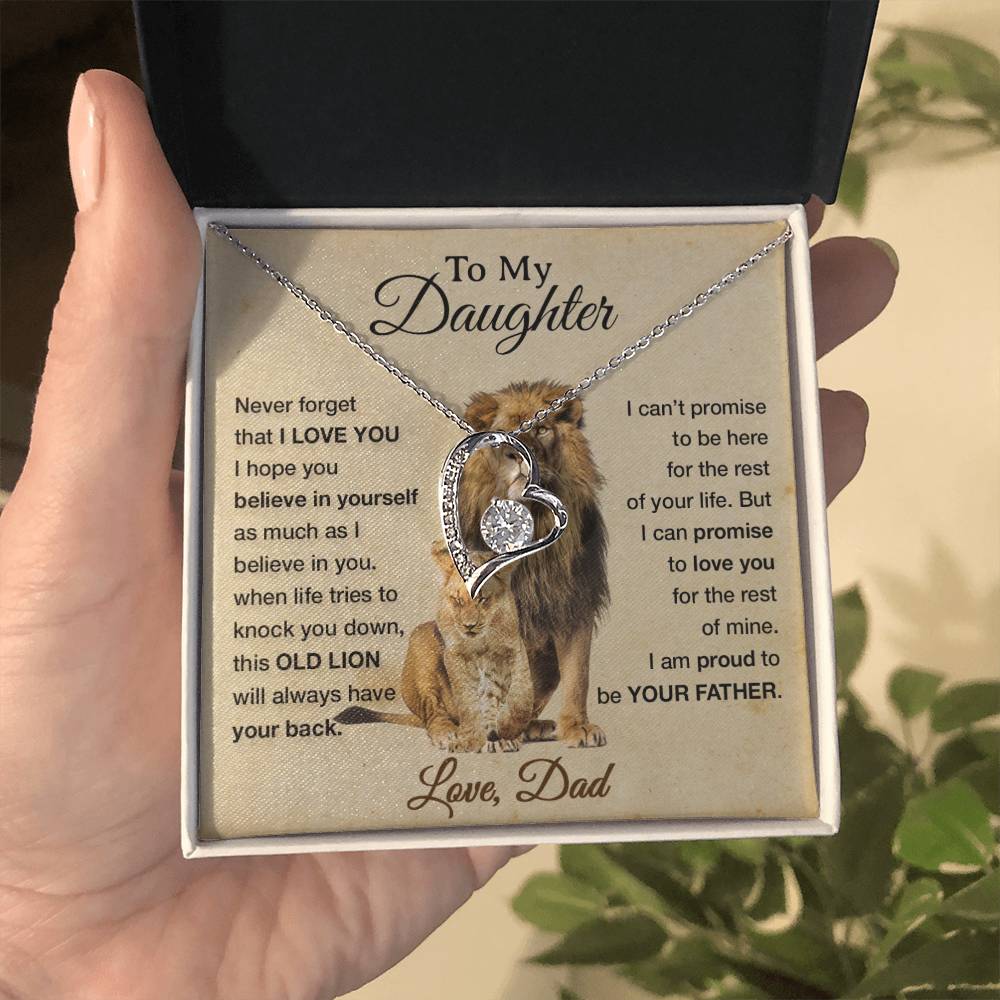 To My Daughter Necklace, Xmas Gift For Daughter From Dad, Daughter Father Lion 7_12